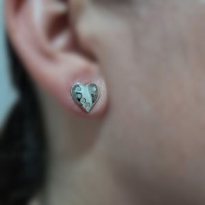 Aros Corazón y Circón Engastado